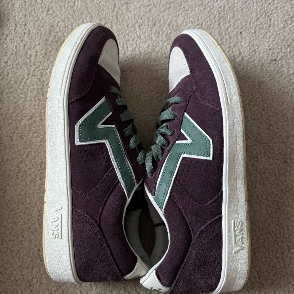 Vans Men's Suede Purple and Green Sneakers
